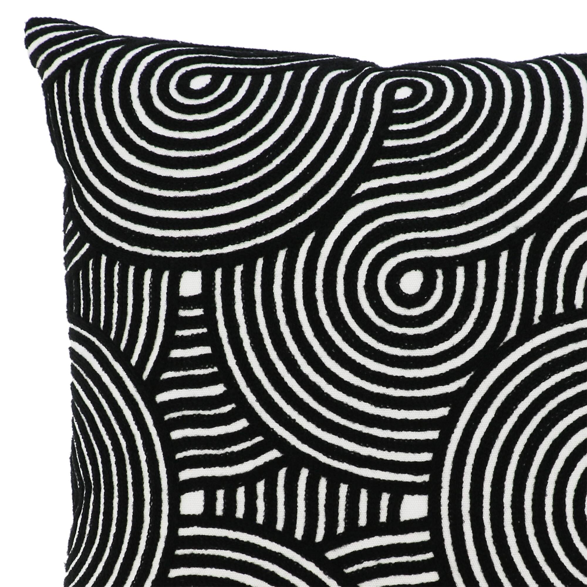 Jonathan Adler x Michaels 17" Black & White Swirl Stripe Pillow